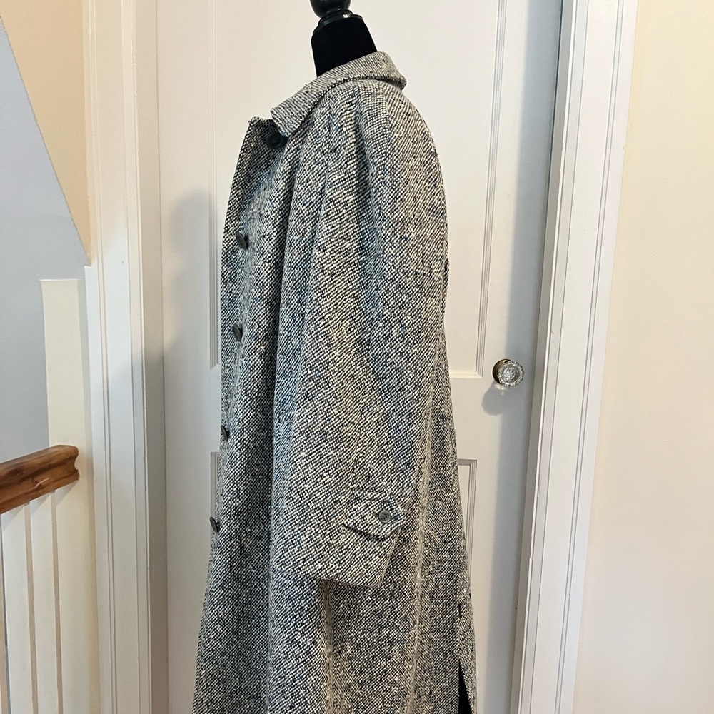 Burberry Gray Tweed Wool Blend Coat - Picture 5 of 10
